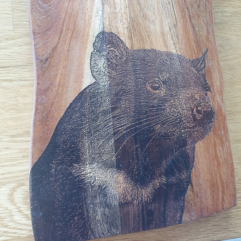 Tasmanian Devil Custom Engraved Australian Native Chopping Serving Board