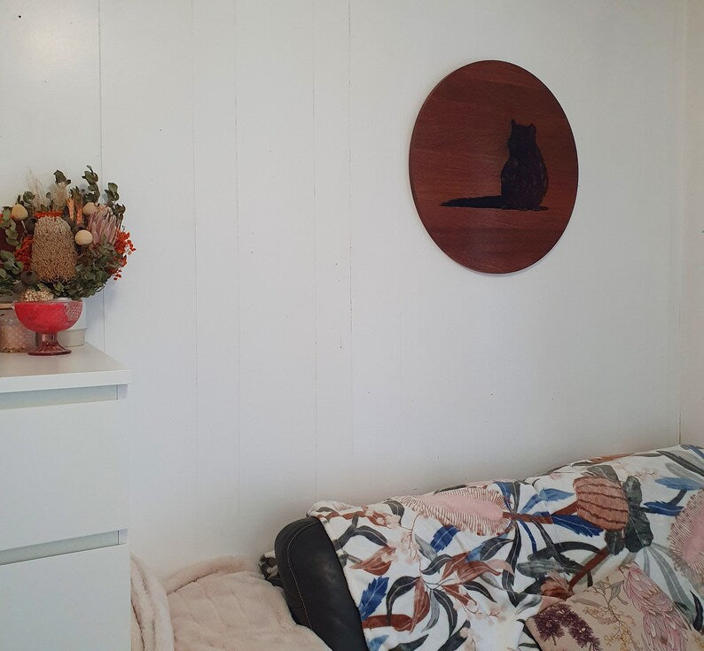 Eastern Quoll Large Wall Hanging Piece Australian Native Merbau Indoor Outdoor Art