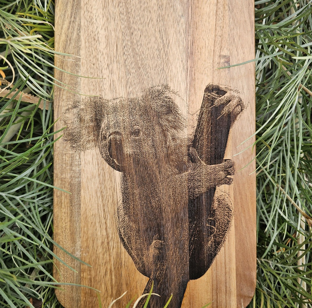 Koala Custom Engraved Australian Native Chopping Cutting Serving Board