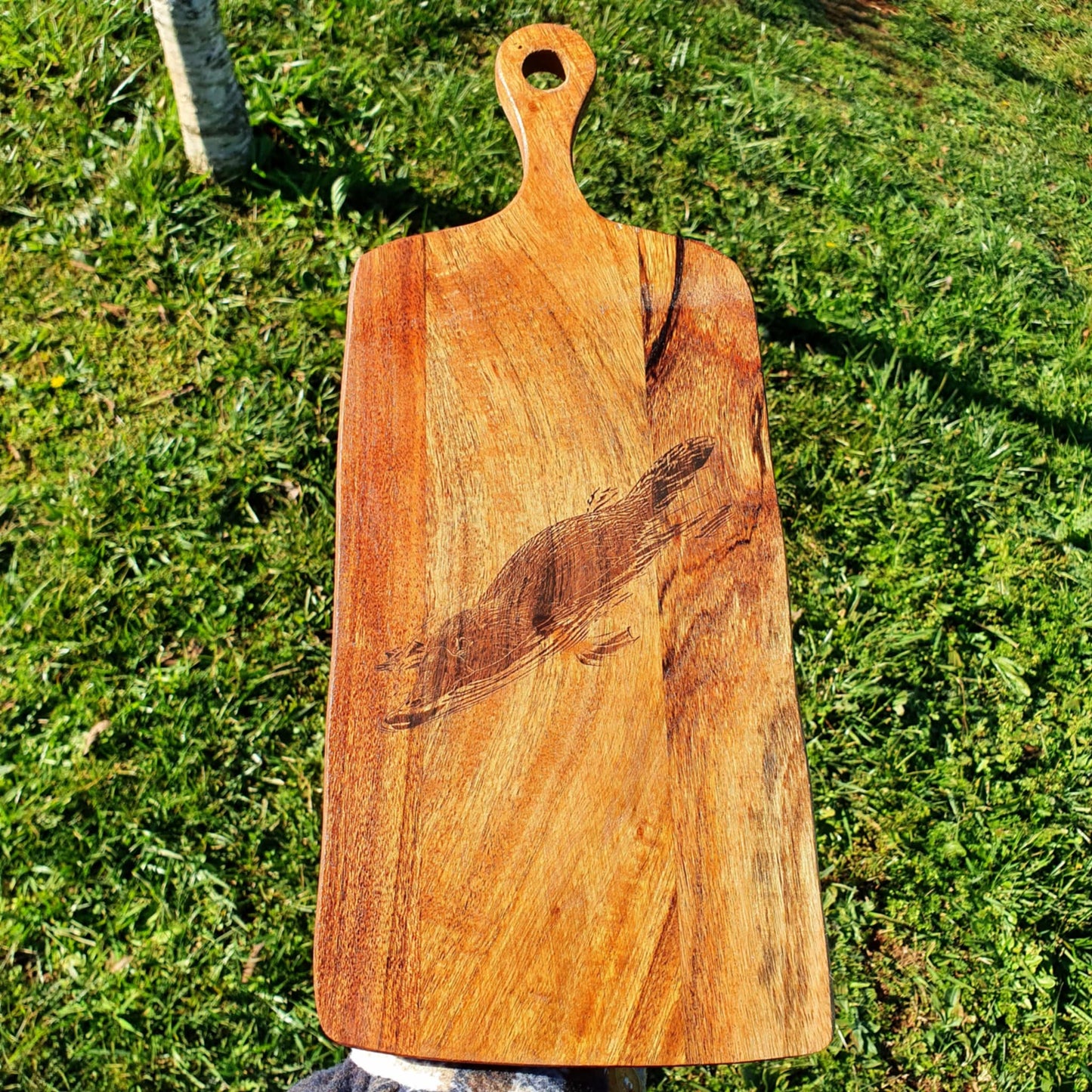 Platypus Custom Engraved Australian Native Hardwood Chopping/Cutting/Serving Paddle Board
