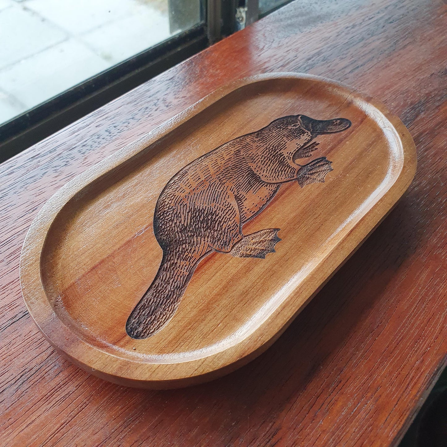 Platypus Australian Native Wood Trinket Tray Home Decor