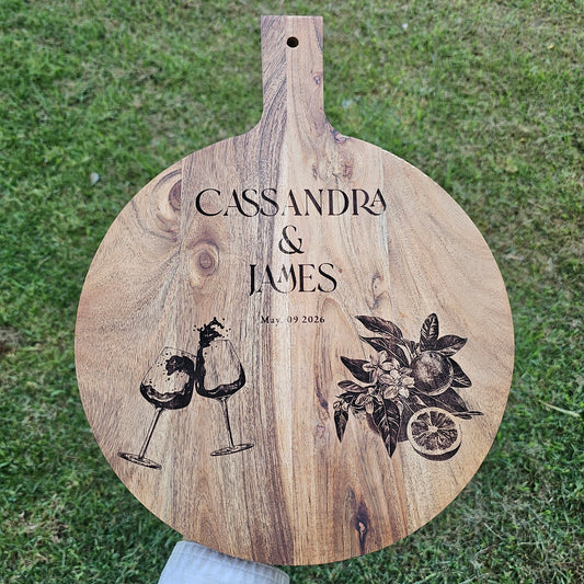 Custom wedding board. Cassandra & James.