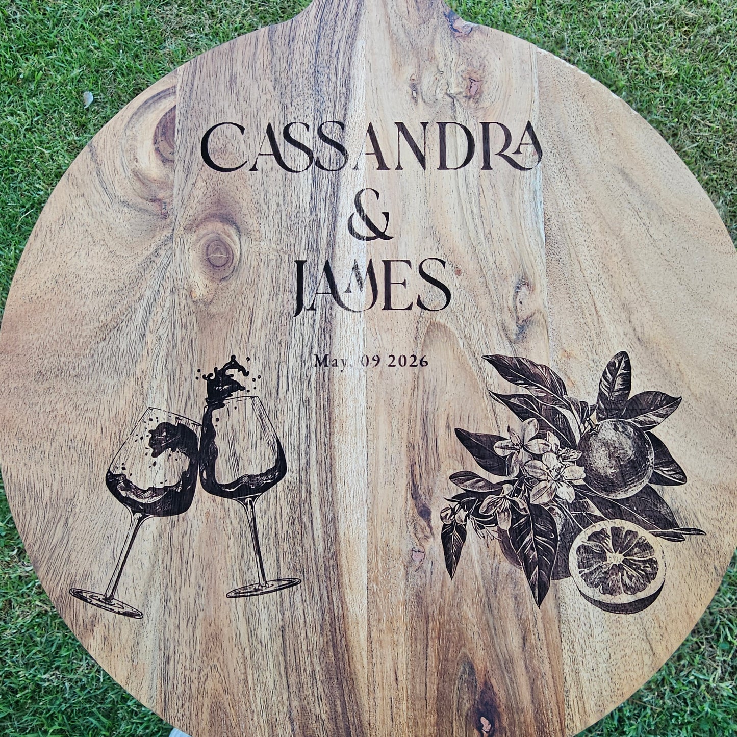 Custom wedding board. Cassandra & James.