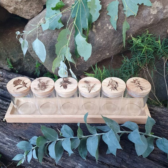 Australian Native Flora Engraved Storage Jars Kitchen Bathroom Bedroom