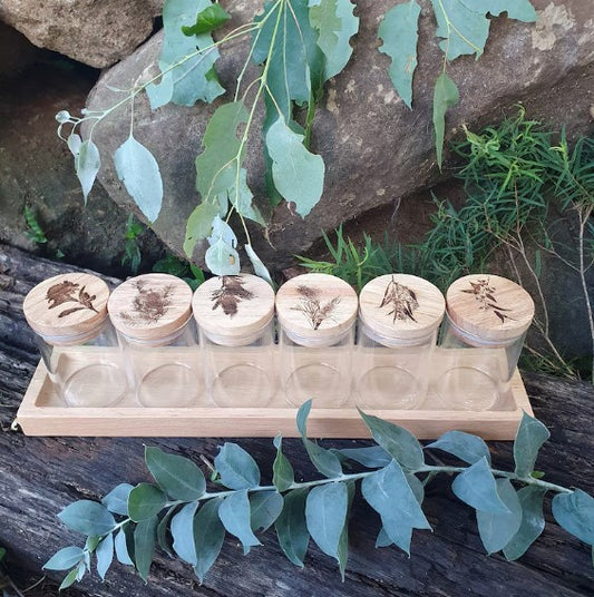 Australian Native Flora Engraved Storage Jars Kitchen Bathroom Bedroom