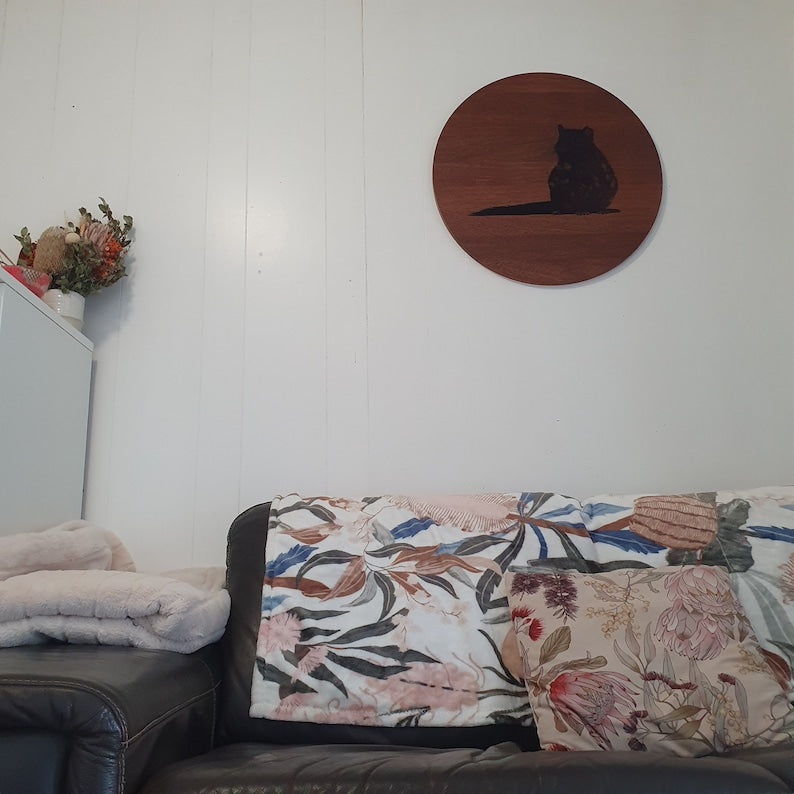 Eastern Quoll Large Wall Hanging Piece Australian Native Merbau Indoor Outdoor Art