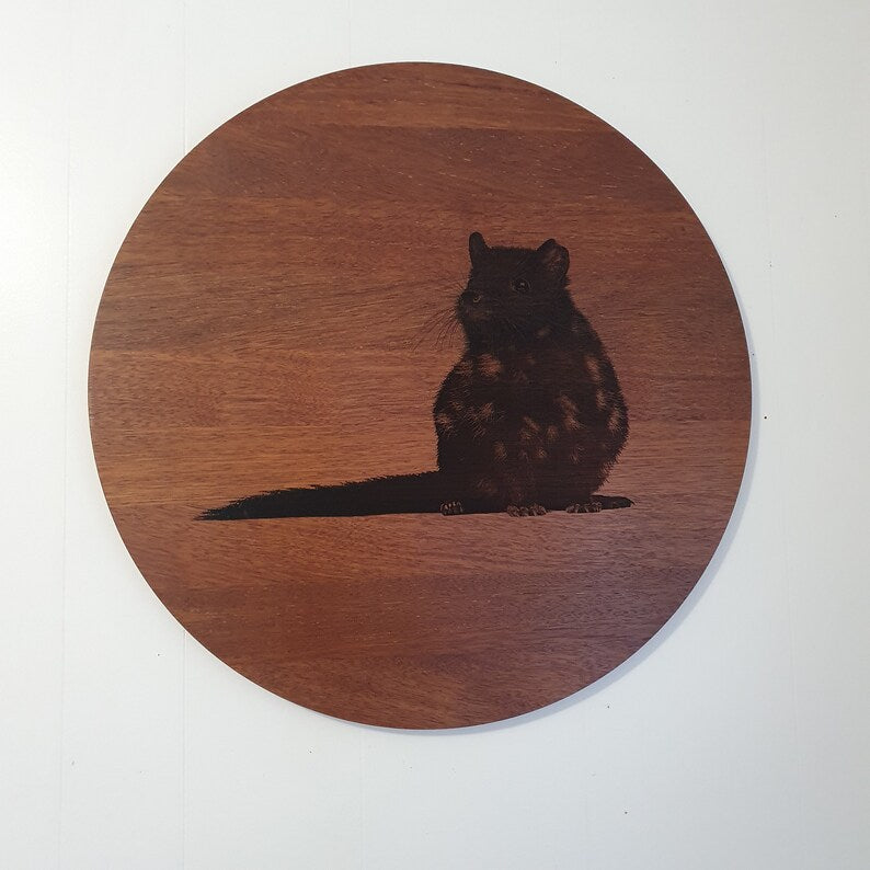 Eastern Quoll Large Wall Hanging Piece Australian Native Merbau Indoor Outdoor Art