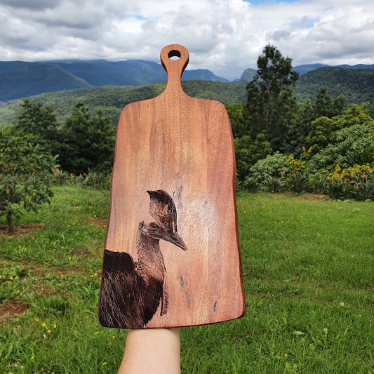 Southern Cassowary Custom Engraved Australian Native Chopping Serving Board