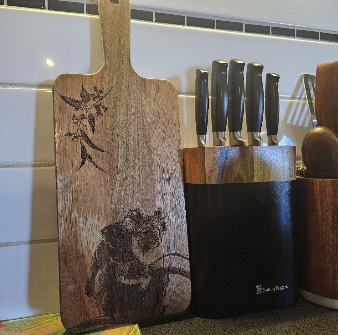 Koala Custom Engraved Australian Native Chopping Cutting Serving Board