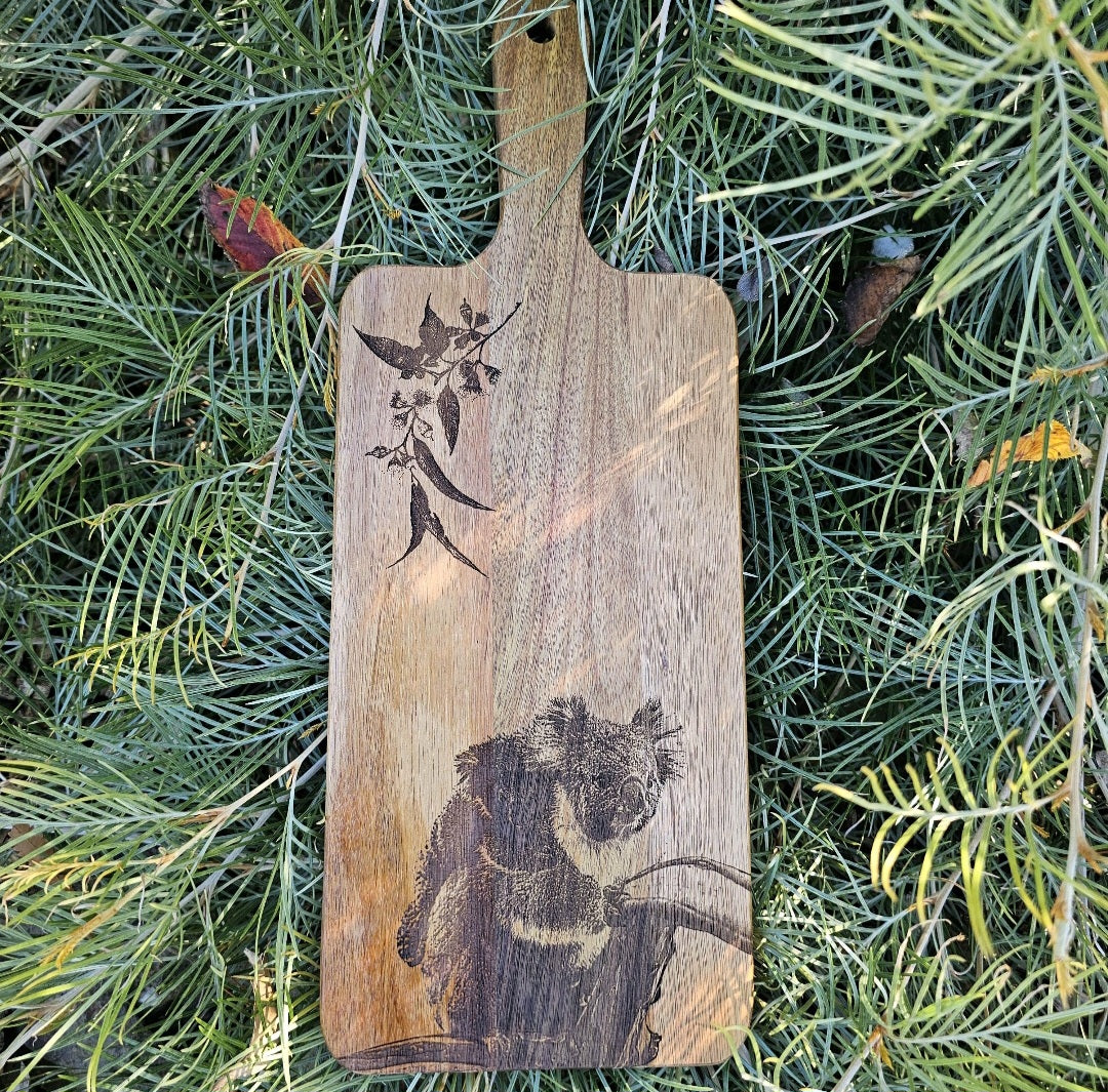Koala Custom Engraved Australian Native Chopping Cutting Serving Board