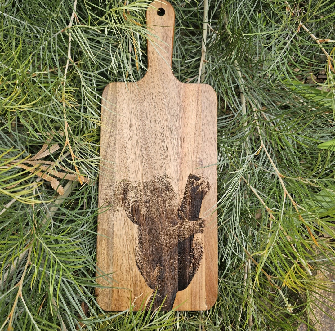 Koala Custom Engraved Australian Native Chopping Cutting Serving Board