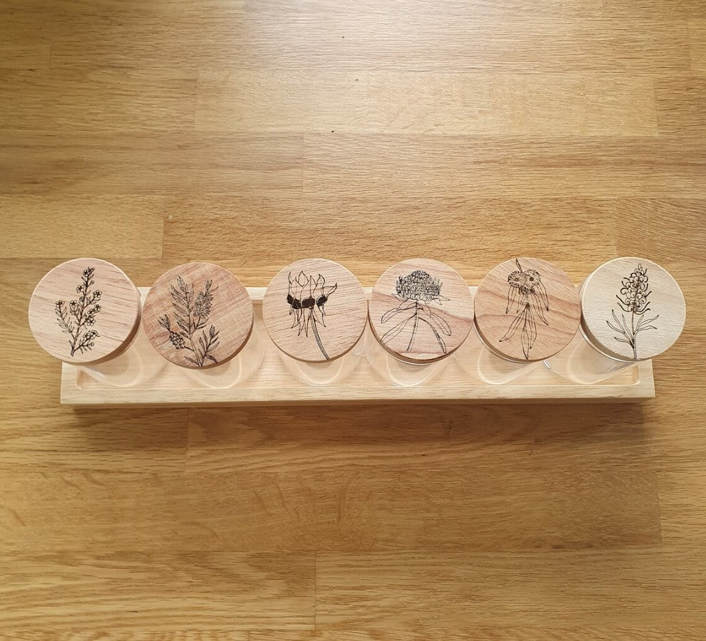 Australian Native Flora Engraved Storage Jars Kitchen Bathroom Bedroom