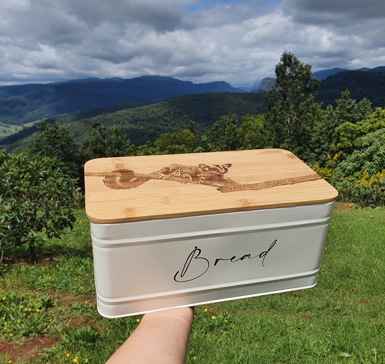 Sugar Glider Custom Engraved Australian Native Bread Box Kitchen Storage
