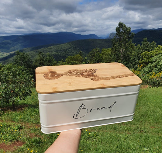 Sugar Glider Custom Engraved Australian Native Bread Box Kitchen Storage